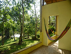 Hammock outside facing the Belize River