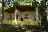 One cabin with two units that join on the porch. Great for families with teenagers or couples traveling together but need separate rooms.